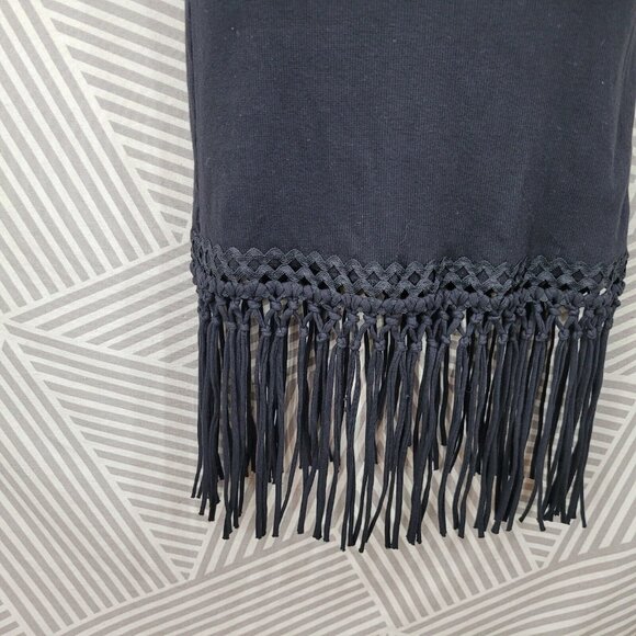 French Connection Dress Size XS Dress Ribbed Knit Jersey Fringe Bottom Tank - Picture 4 of 6